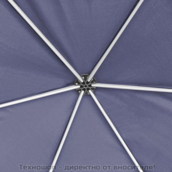 Шестоъгълна pop-up шатра с 6 стени тъмносиня 3,6x3,1 м