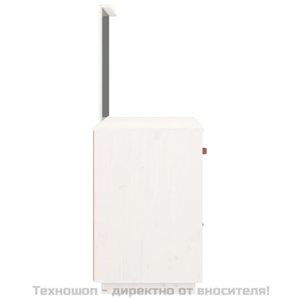 Тоалетка, Бял, 95x50x134 см, борово дърво масив