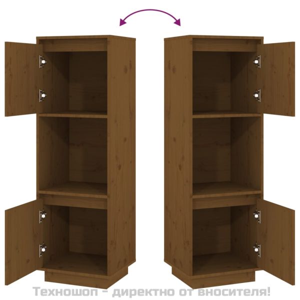 Висок шкаф, меденокафяв, 38x35x117 см, бор масив