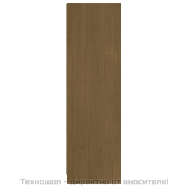 Библиотека/разделител за стая, меденокафява, бор масив