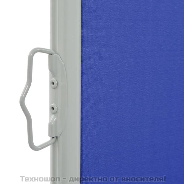 Прибираща се дворна странична тента, 100х300 см, синя