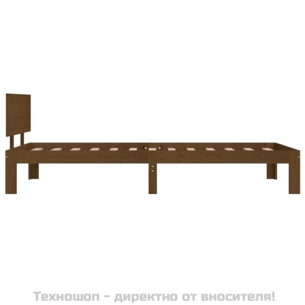 Рамка за легло, меденокафява, бор масив, 90x200 см