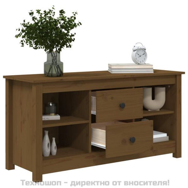 ТВ шкаф, меденокафяв, 103x36,5x52 см, бор масив