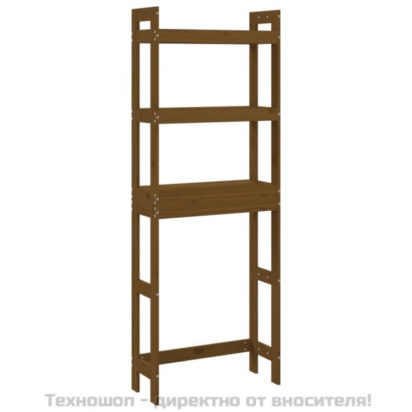 Стойка за хавлии меденокафява 63x26x171 см борово дърво масив