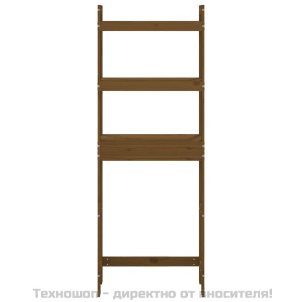 Стойка за хавлии меденокафява 63x26x171 см борово дърво масив