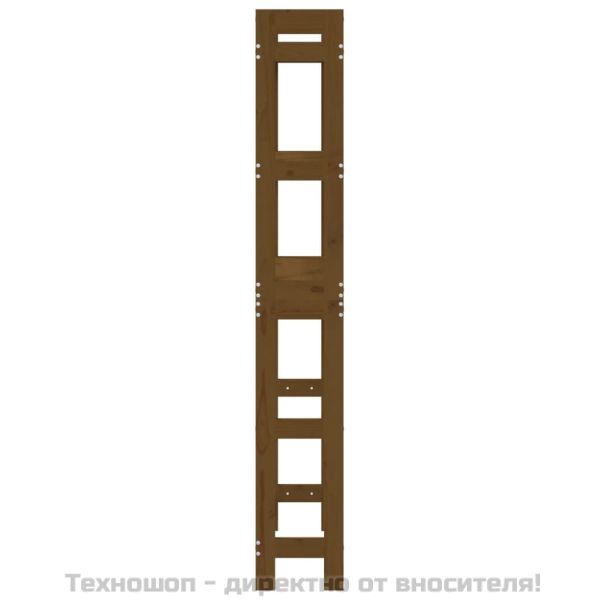 Стойка за хавлии меденокафява 63x26x171 см борово дърво масив