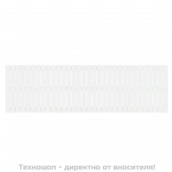 Стенна табла за спалня, бяла, 204x3x60 см, борово дърво масив