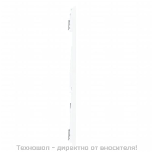 Стенна табла за спалня, бяла, 204x3x60 см, борово дърво масив