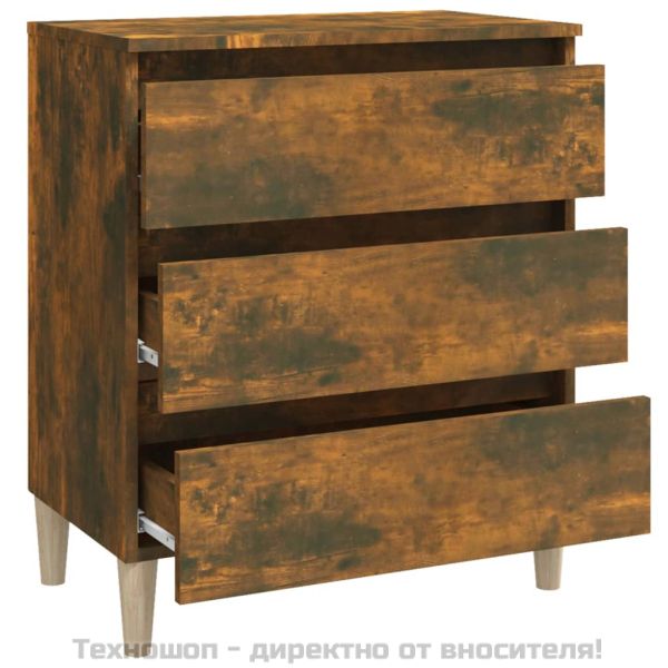 Сайдборд, опушен дъб, 60x35x69 см, инженерно дърво