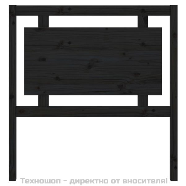 Горна табла за легло, черна, 95,5x4x100 см, бор масив