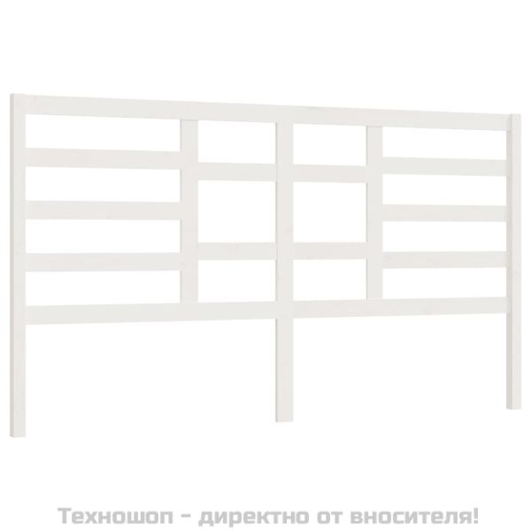 Горна табла за легло, бяла, 186x4x104 см, бор масив