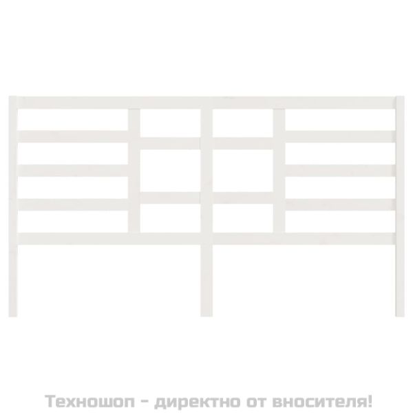 Горна табла за легло, бяла, 186x4x104 см, бор масив