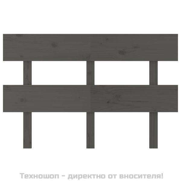 Горна табла за легло, сива, 138x3x81 см, бор масив
