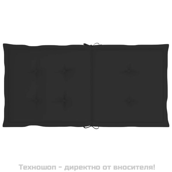 Възглавници за столове 4 бр черни 100x50x3 см Оксфорд плат