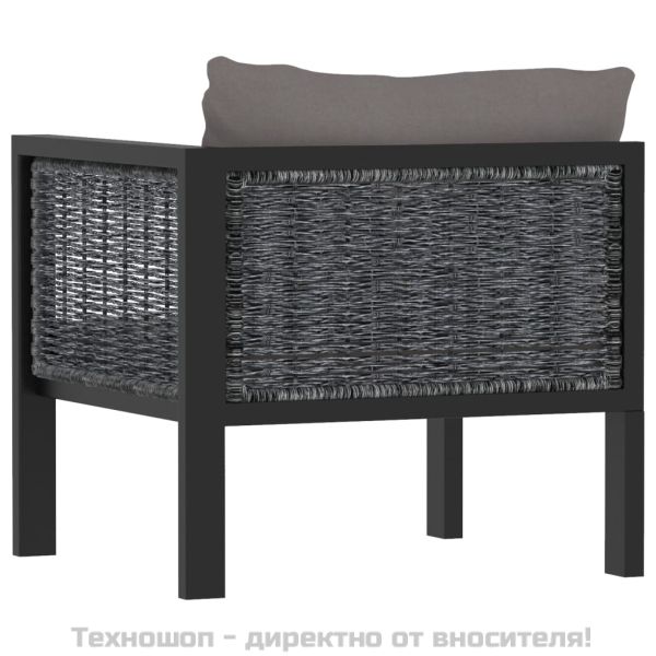 Модулен ъглов диван с ляв подлакътник, полиратан, антрацит