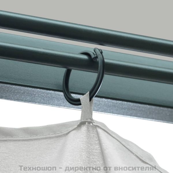 Шатра със завеси, 300x300 см, кремава, алуминий