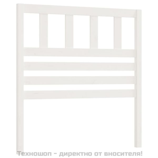 Горна табла за легло, бяла, 81x4x100 см, бор масив