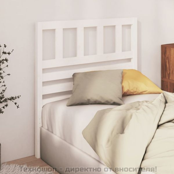 Горна табла за легло, бяла, 81x4x100 см, бор масив