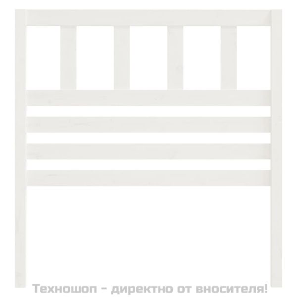 Горна табла за легло, бяла, 81x4x100 см, бор масив