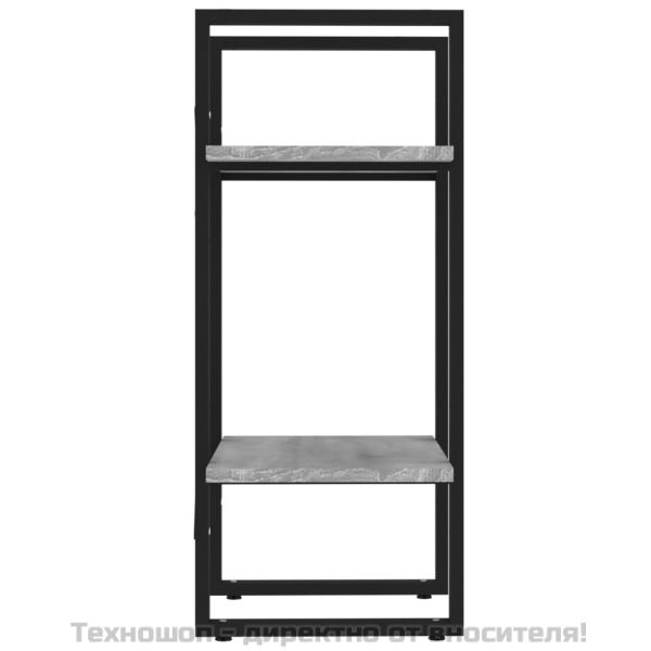Библиотека на 2 нива, сив сонома, 40x30x70 см, инженерно дърво