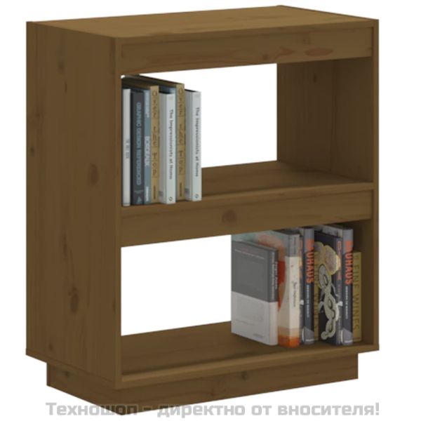 Библиотека, меденокафява, 60x35x71 см, бор масив