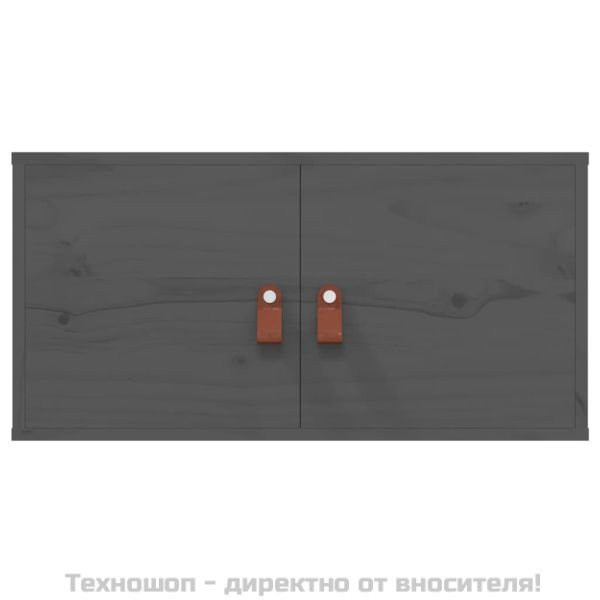 Стенни шкафове, 2 бр, сиви, 60x30x30 см, бор масив