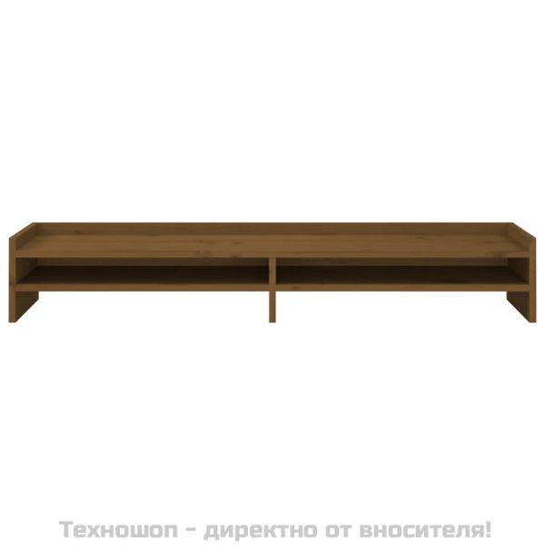 Поставка за монитор, меденокафява, 100x24x16 см, бор масив