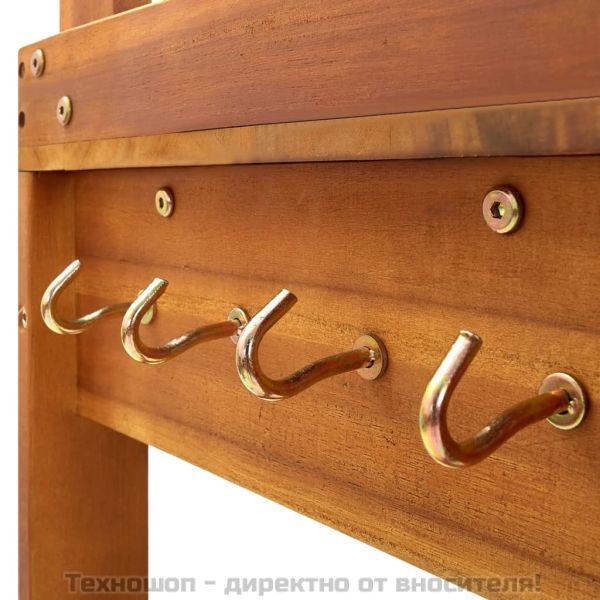 Количка за готвене на открито, акация масив, 92x43,5x141,5 cм