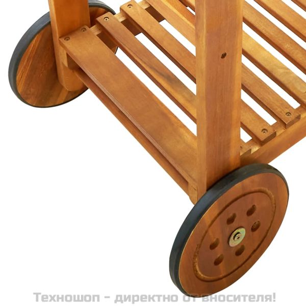 Количка за готвене на открито, акация масив, 92x43,5x141,5 cм
