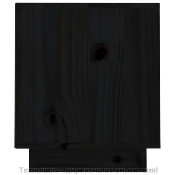 ТВ шкаф, черен, 70x34x40 см, бор масив