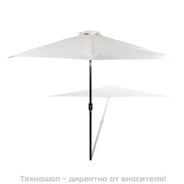 Чадър за слънце, 3 м, пясъчнобял, стоманен прът