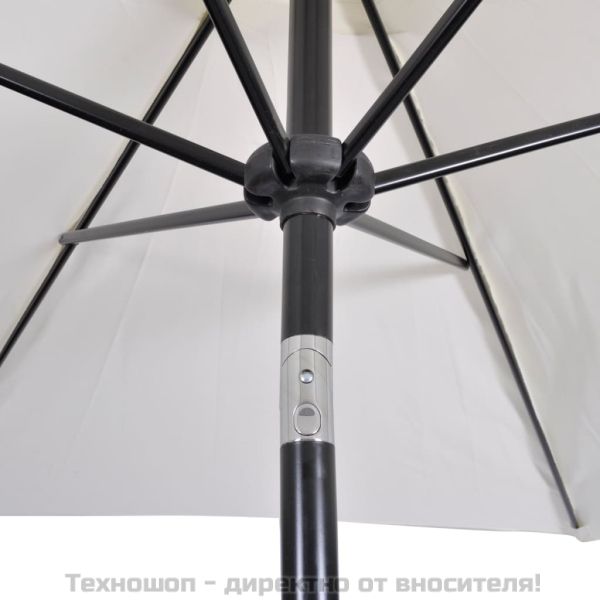 Чадър за слънце, 3 м, пясъчнобял, стоманен прът