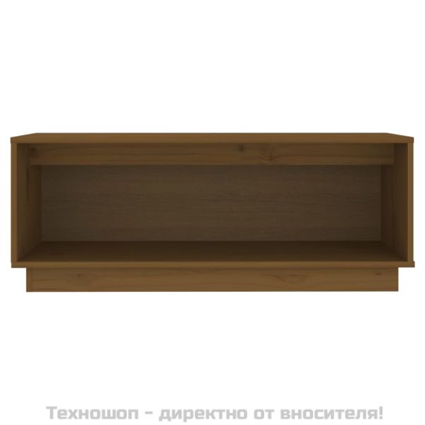 ТВ шкаф, меденокафяв, 90x35x35 см, бор масив