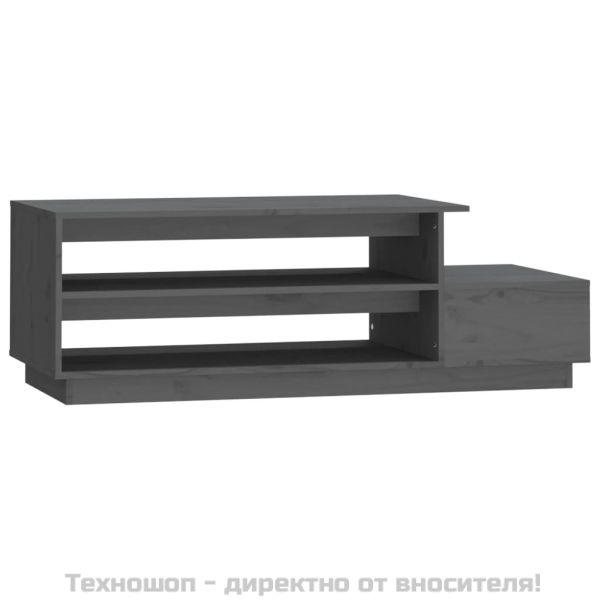 Кафе маса, сива, 120x50x40,5 см, борово дърво масив