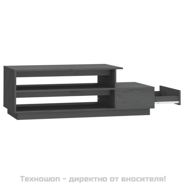 Кафе маса, сива, 120x50x40,5 см, борово дърво масив