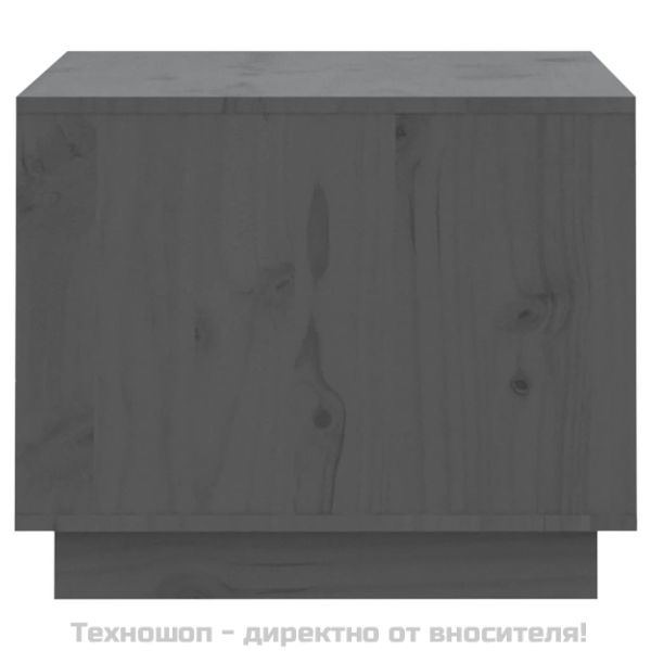 Кафе маса, сива, 120x50x40,5 см, борово дърво масив