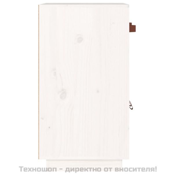 Сайдборд, бял, 65,5x40x75 см, бор масив