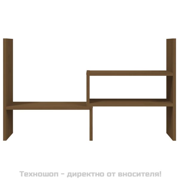 Поставка за монитор, меденокафява, (39-72)x17x43 см, бор масив
