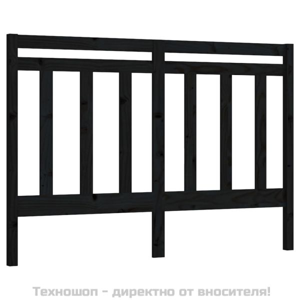 Горна табла за легло, черна, 166x4x100 см, бор масив