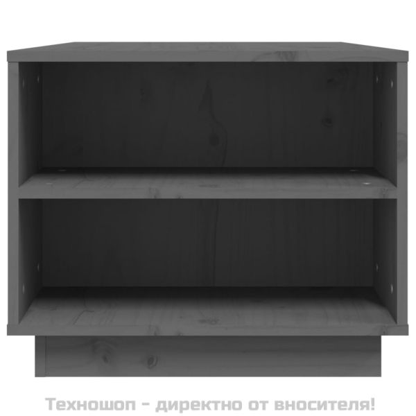 Кафе маса, сива, 90x49x40,5 см, борово дърво масив