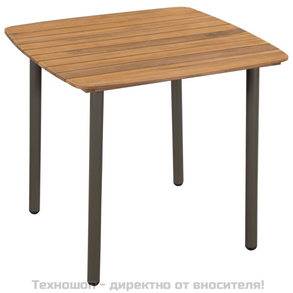 Градински трапезен комплект, 5 части, акация масив и стомана