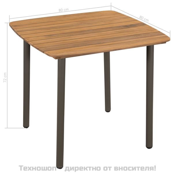 Градински трапезен комплект, 5 части, акация масив и стомана