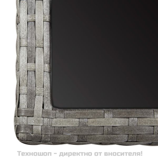 Градинска маса, антрацит, 110x53x72 cм, полиратан, стъкло