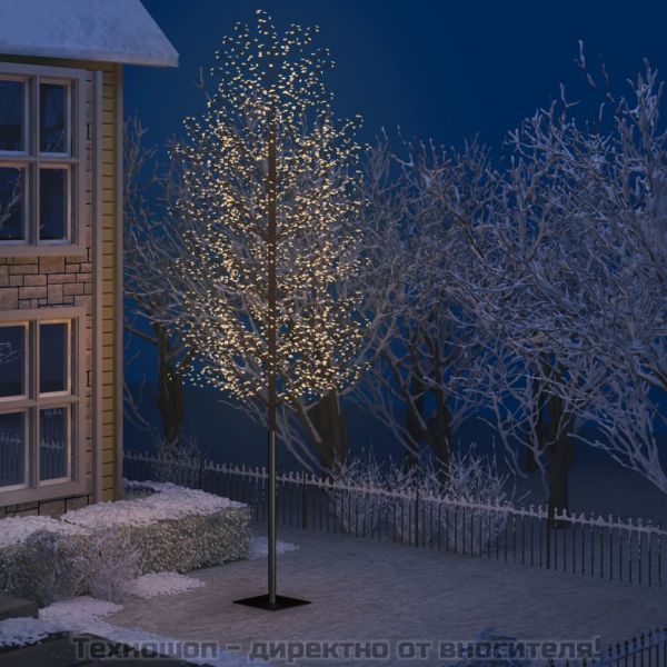Коледно дърво, 2000 LED топло бeли, разцъфнала череша, 500 см
