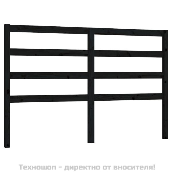 Горна табла за легло, черна, 166x4x100 см, бор масив