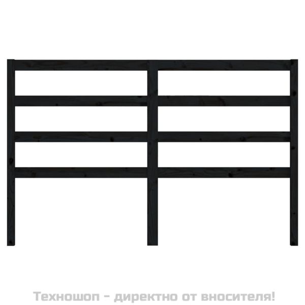Горна табла за легло, черна, 166x4x100 см, бор масив