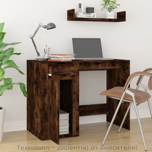 Бюро, опушен дъб, 100x49x75 см, инженерно дърво