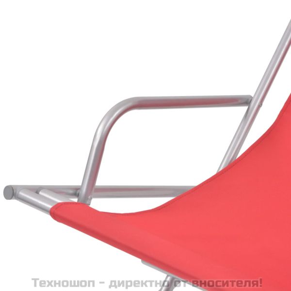Накланящи се къмпинг столове, 2 бр, стомана, червени