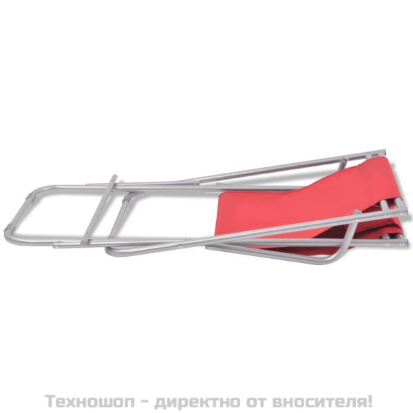 Накланящи се къмпинг столове, 2 бр, стомана, червени