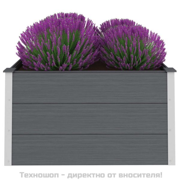 Градинска повдигната леха, WPC, 100x100x54 см, сива